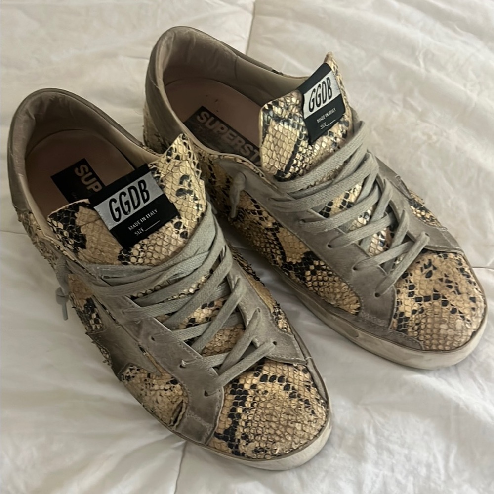 Rare Golden Goose Women's Snake Print Sneakers